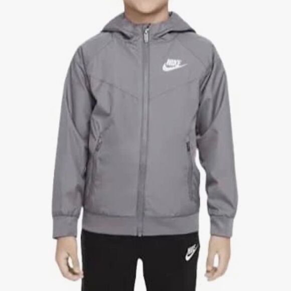 Nike Kids Gray Windbreaker Jacket NWT Sz 4 - Picture 1 of 6